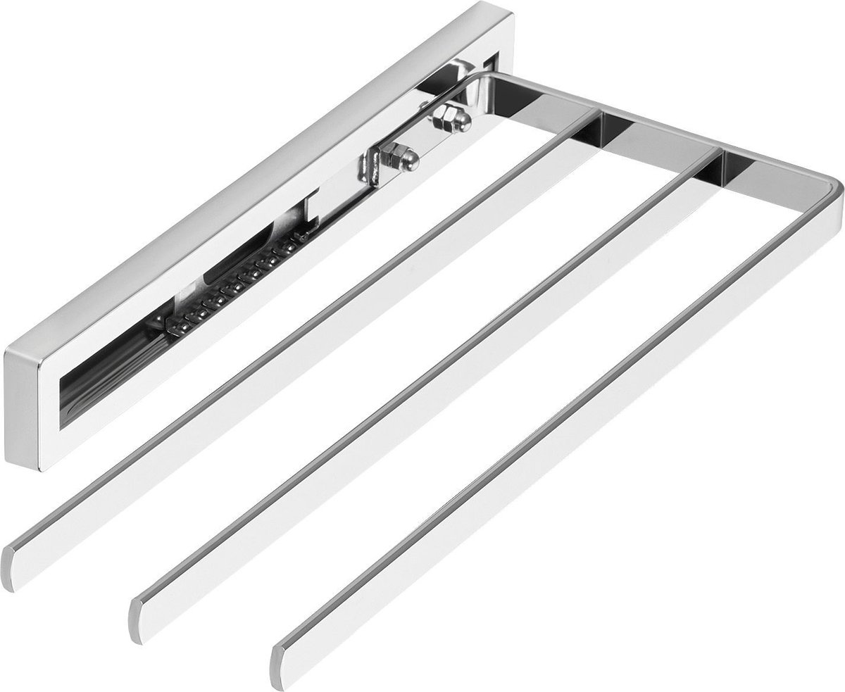 SOTECH handdoekrek STYLE 3-armig, chroom gepolijst 325 mm verlengstuk 145 mm Handdoekrek voor zijdelingse montage op wastafel in badkamer en keuken