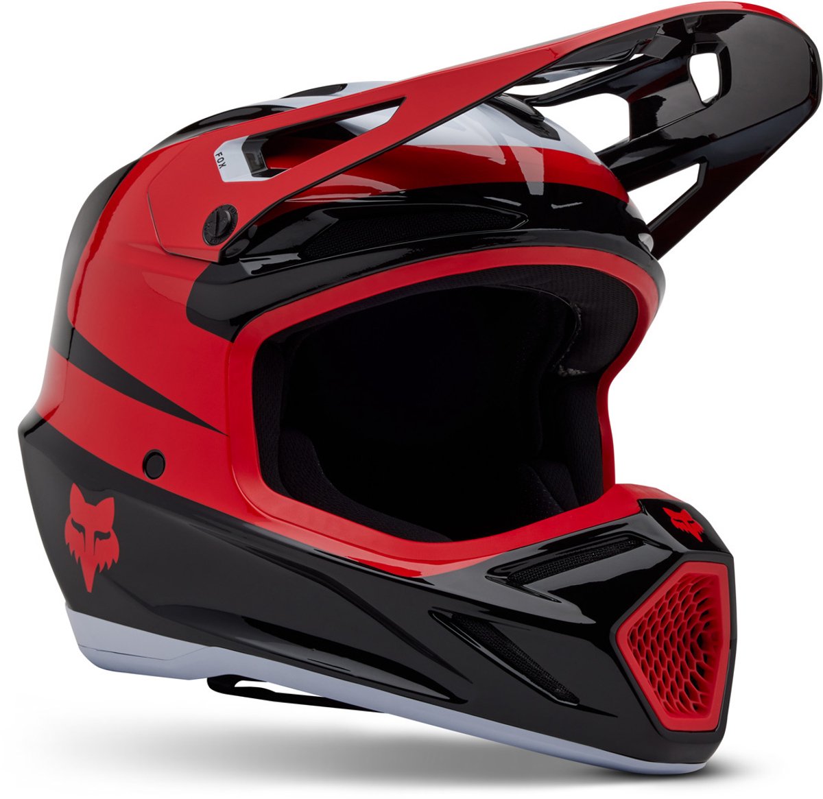 FOX V3 Divider MIPS Zwart Rood Crosshelm - Maat XS - Helm