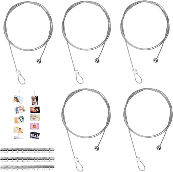 76-3046 Metall-Fotodraht mit 12 Magneten, ca. 190 cm x 1,2 mm, 24 Stück