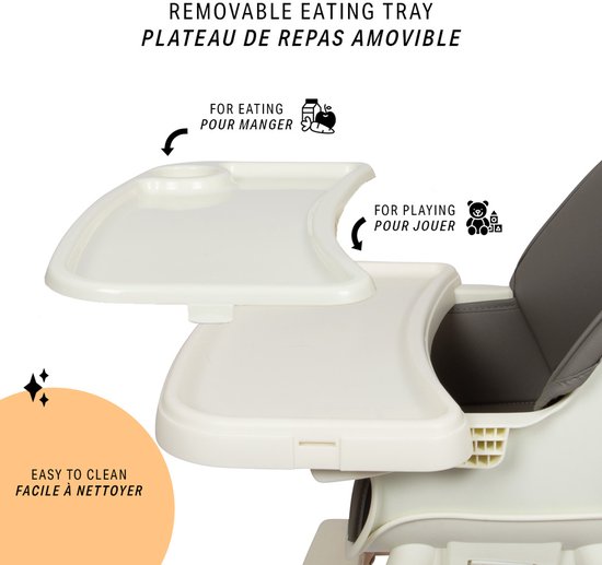Baninni 4-in-1 Kinderstoel - Meegroeistoel Inigo Grijs van Baninni — afbeelding 3