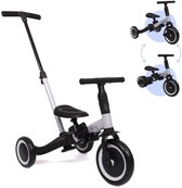 Billy 4 in1 Driewieler met duwstang - Loopfiets - Kinderfiets - Balance Bike - Gio - Zwart-Grijs