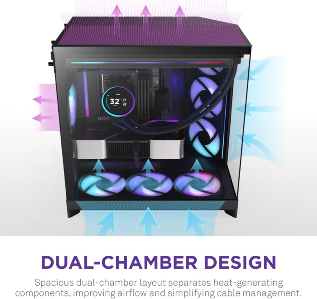 NZXT H9 Flow RGB midi tower behuizing