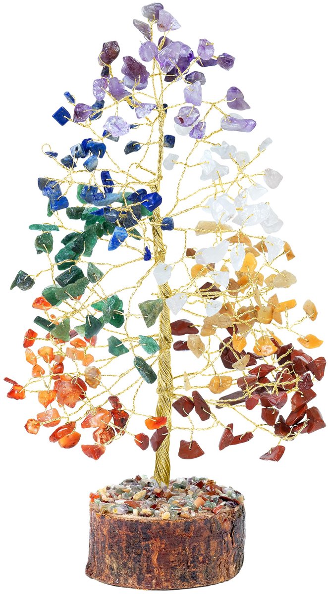 Ibenzoa® Handgemaakte Chakra-Edelsteen Geldboom Bonsai voor Spirituele Decoratie