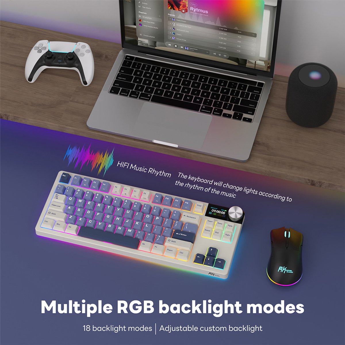 Royal Kludge RKS85 Draadloos Gaming Keyboard thumbnail 2