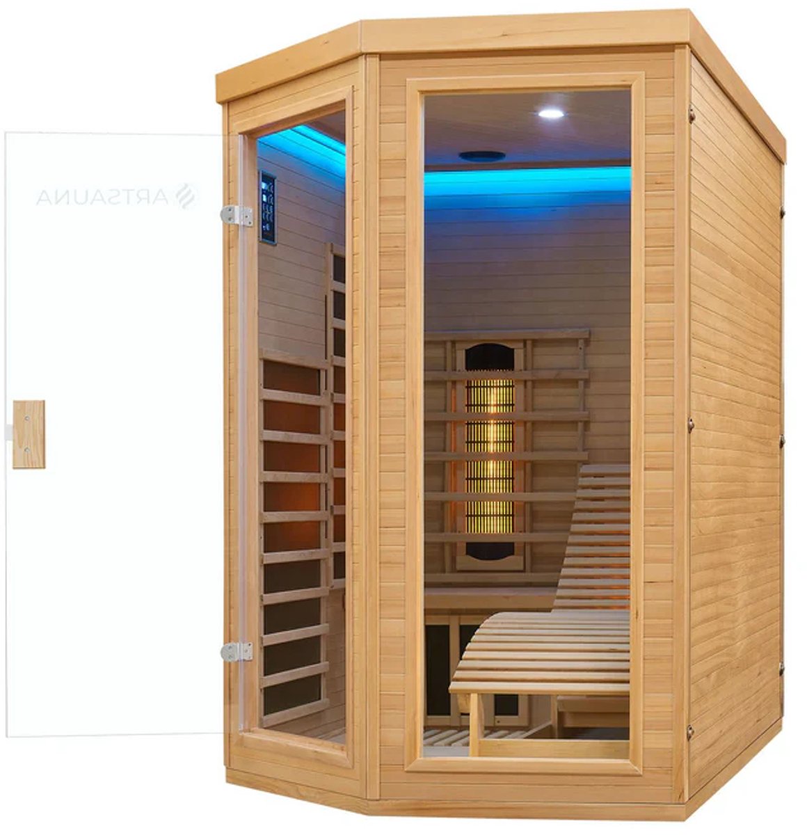 Infraroodcabine Esbjerg - 130x190x190cm - Triplex Verwarmingssysteem - 2 personen thumbnail 4