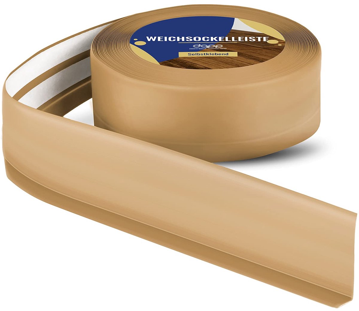 DQ-PP ZACHTE PLINT - 5 m - Honing - 50 x 15mm - PVC - zelfklevend - knikhoek plinten rubberen strip plint hoekprofiel afsluitstrip vloerlijst