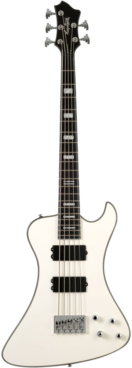 Hagstrom Nekromant 5 White Gloss - Elektrische basgitaar
