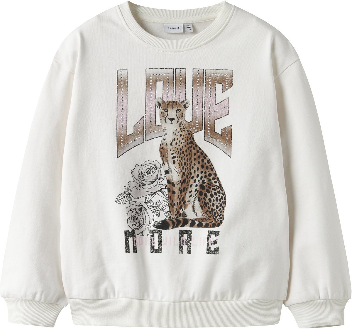 NAME IT NKFBEO LS NREG SWEAT BRU BOX Meisjes Sweaters Cloud Dancer