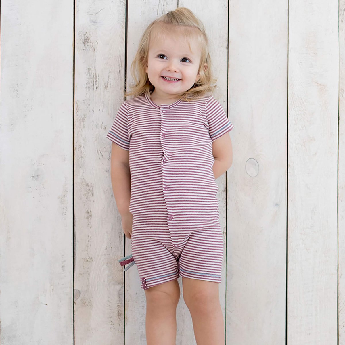 Baby rompertje OrganicEra biologische babyromper, gestreept