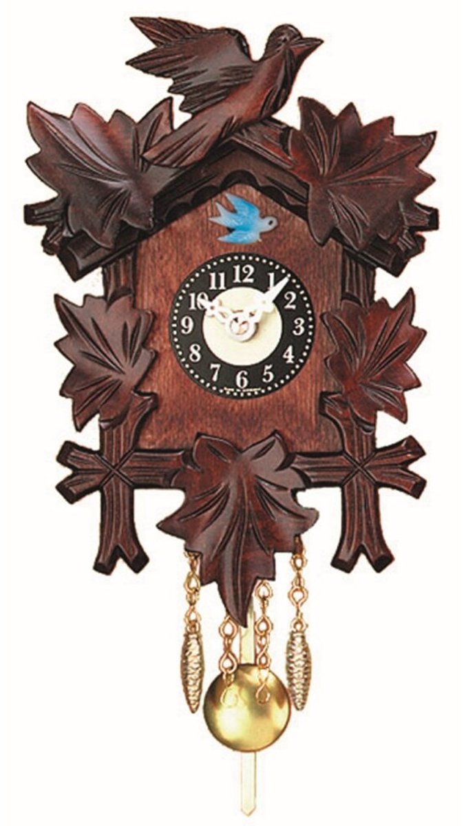 Engstler - 0126_SQ - Schommelklok - Kwarts - met koekoeksklok en Westminster-klokkenspel - 17 cm