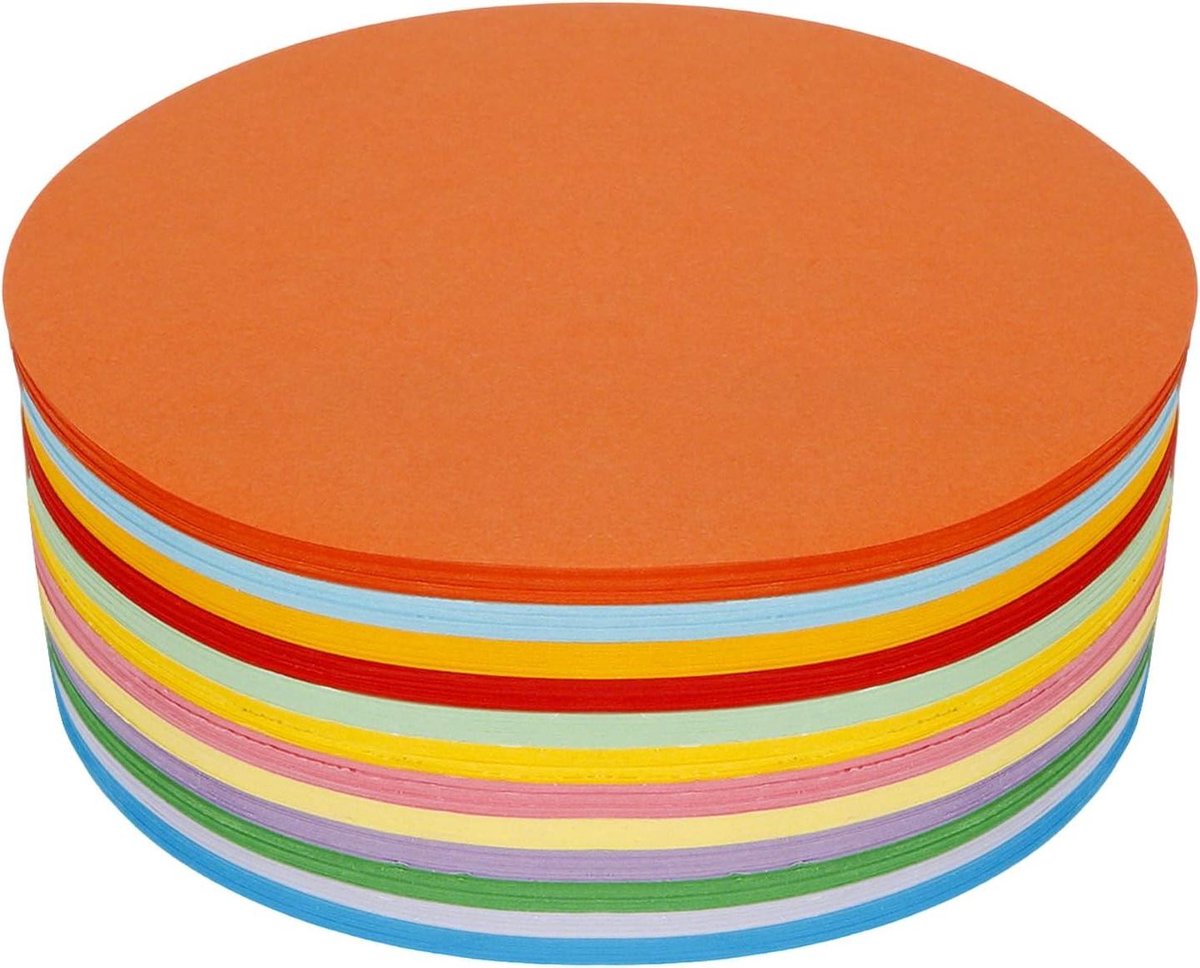 Moderatiekofferset met 500 vellen, 15 cm rond, 12 kleuren, knutselpapier, metaplankaarten - lerarenbenodigdheden voor kantoor en school