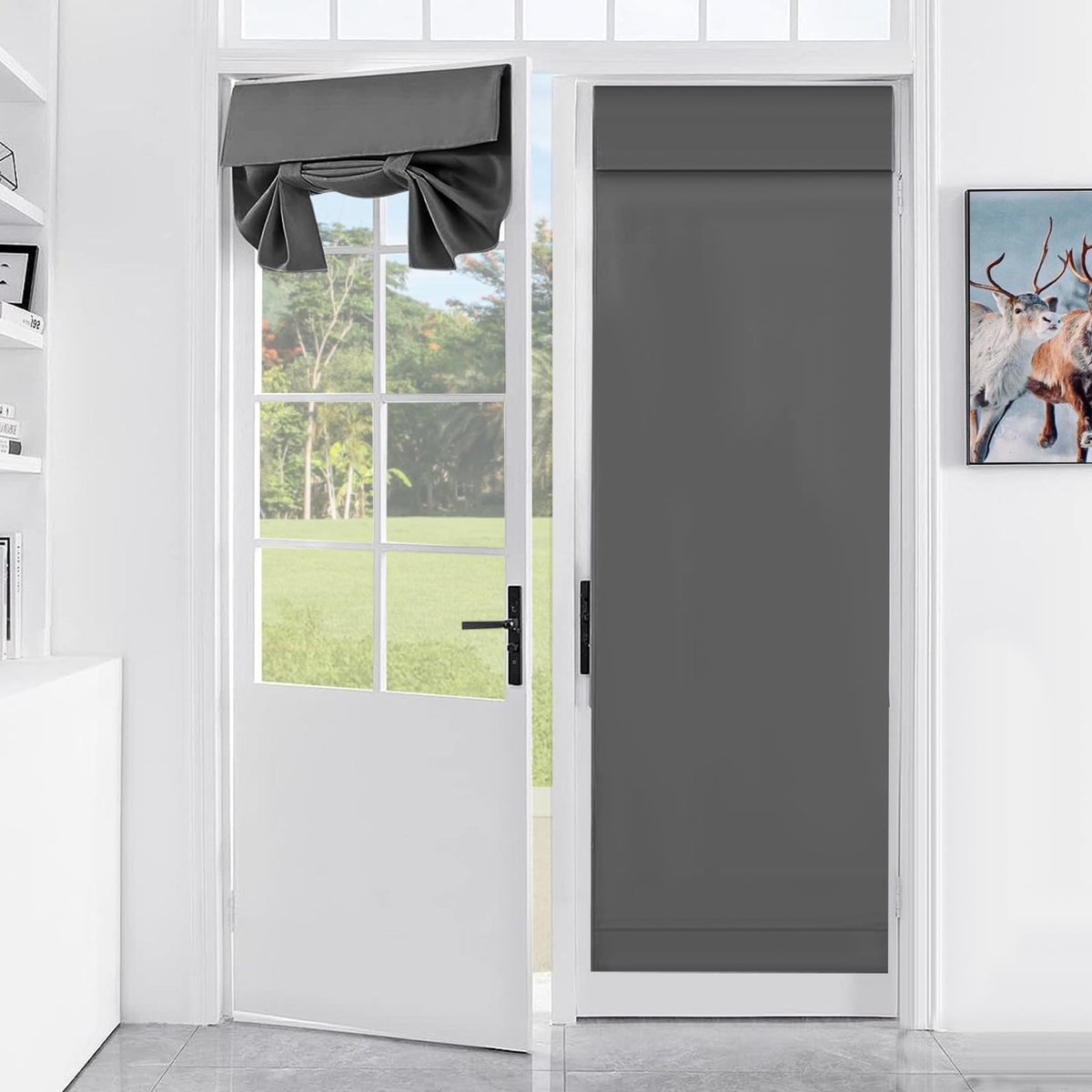 Ibenzoa® Elegant en Praktisch Voordeurgordijn met Franse Jaloezieën en Bandontwerp voor Diverse Ruimtes in Huis