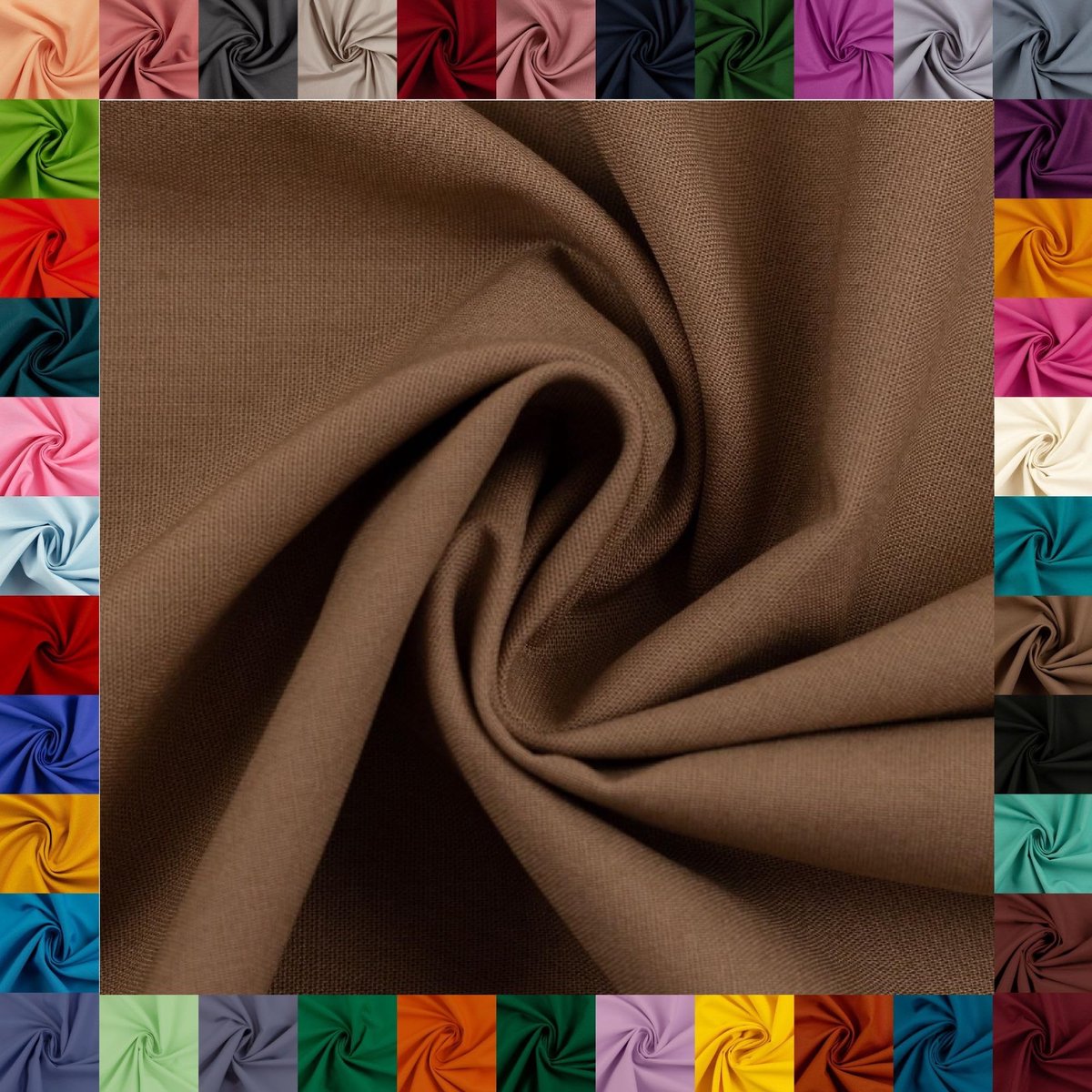 Katoenen stof HEIDE, Swafing, 42 effen kleuren, effen, 100% katoen, kortingsbonnen, Oeko-TEX Standard 100 (modder, 1 m)