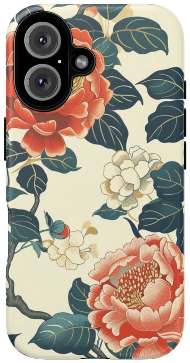 Vintage Pioenrozenpatroon – Telefoonhoesje Geschikt voor iPhone 16