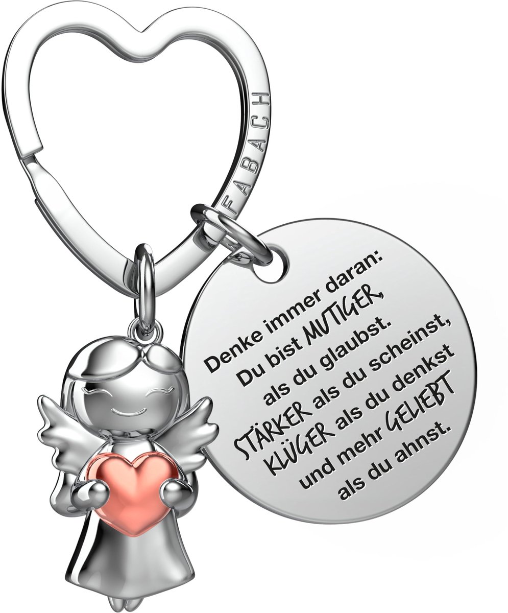 FABACH Beste Vriend Sleutelhanger Beschermengel met Hart en Gravure - Beste Vriend Cadeaus Sleutelhanger - Beste Vriend Cadeau Engel Geluksbrenger Beste Vriend