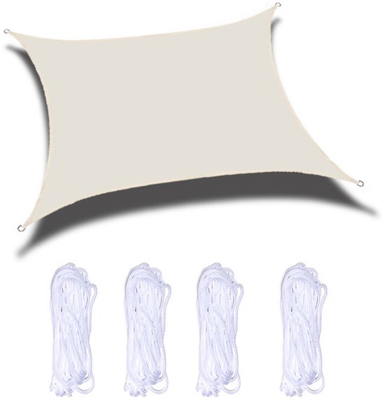 Toile d'ombrage rectangulaire 3x6 m - Toile d'ombrage respirante en PEHD (185 g/㎡) - Filet d'ombrage rectangulaire 6x3 m avec protection UV pour patio - jardin - terrasse - extérieur - blanc