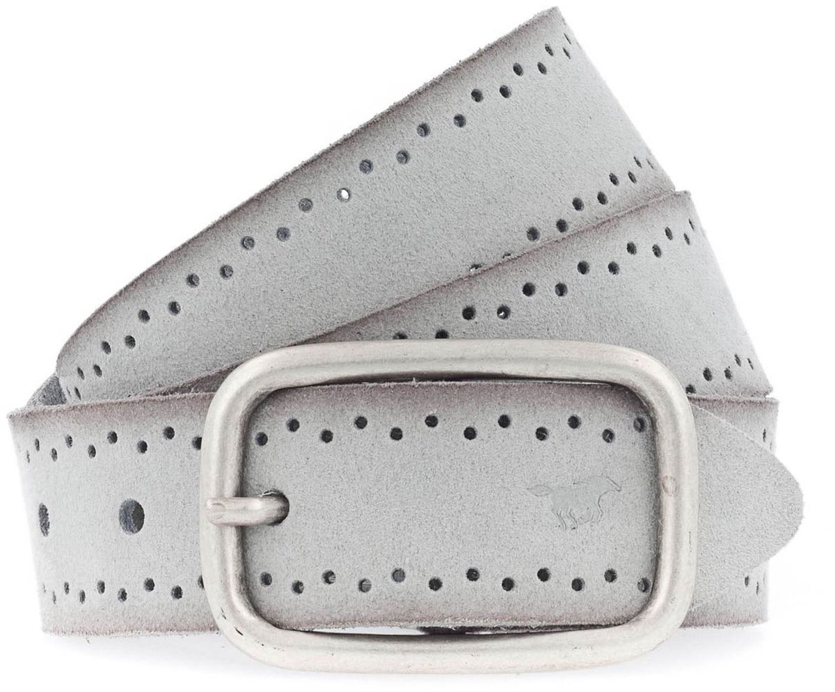 MUSTANG Leren riem Woman´s Belt 3.5 W85 Light Grey grijs