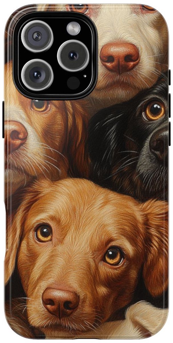 Realistisch Hondenkoppenpatroon – Telefoonhoesje Geschikt voor iPhone 16 Pro Max