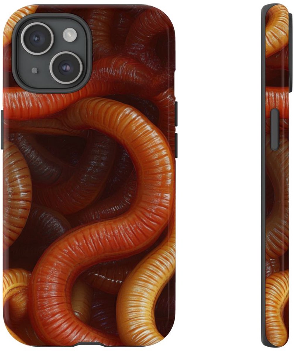 Gedetailleerd Aardwormenpatroon – Telefoonhoesje Geschikt voor iPhone 15
