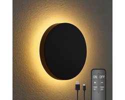 Calex Rosarno Wandlamp 25cm - Oplaadbaar en Dimbaar - Binnen en Buiten Gebruik - Zwart