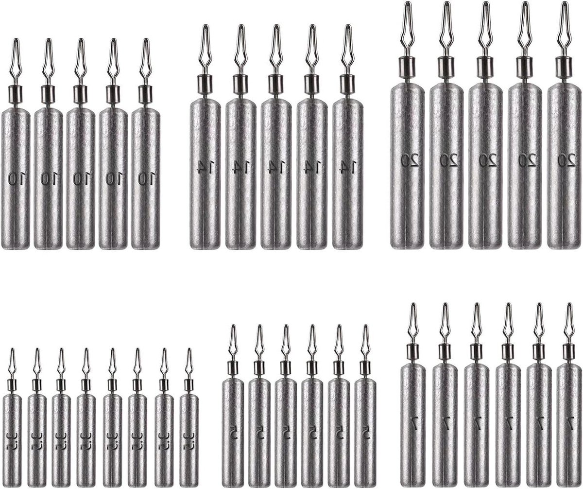 Allecto Plus - Visgewichten set voor drop-shot - 30 stuks - Hengelaccessoires - Staaflood