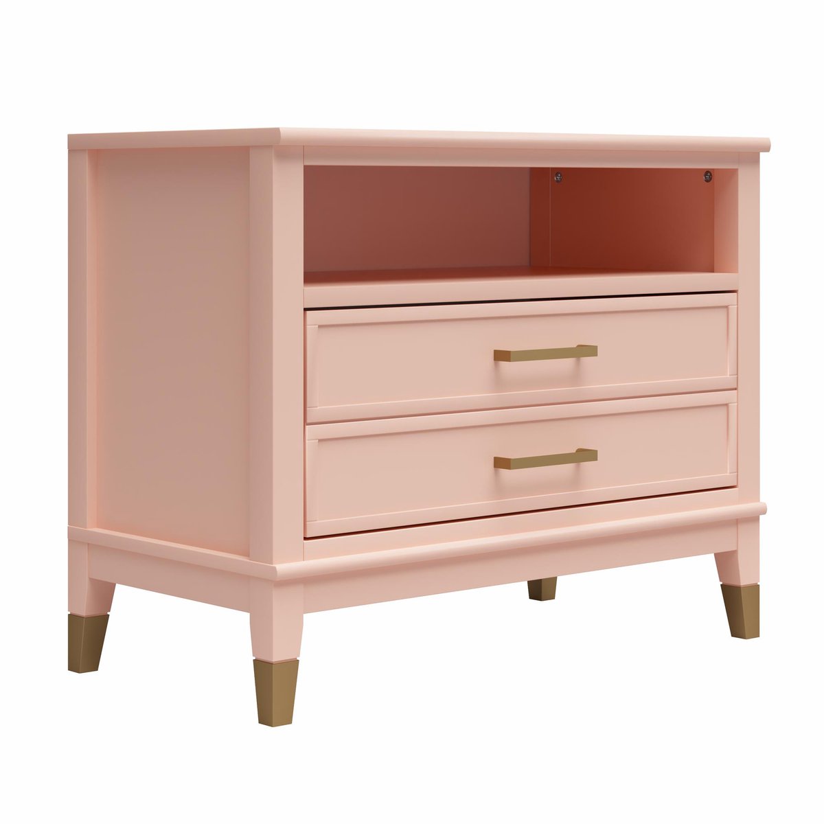 Notio Living Westerleigh-Nachtkastje - 1-lade - Roze Rood