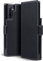 CaseBoutique Bookcase hoesje geschikt voor Samsung Galaxy Note 10 - Effen Zwart - Kunstleer