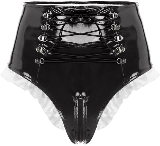 Doomiva Damen Wetlook Ouvert-BH Sexy Hollow Out Bra Bralette Neckholder Bra Offen Büstenhebe