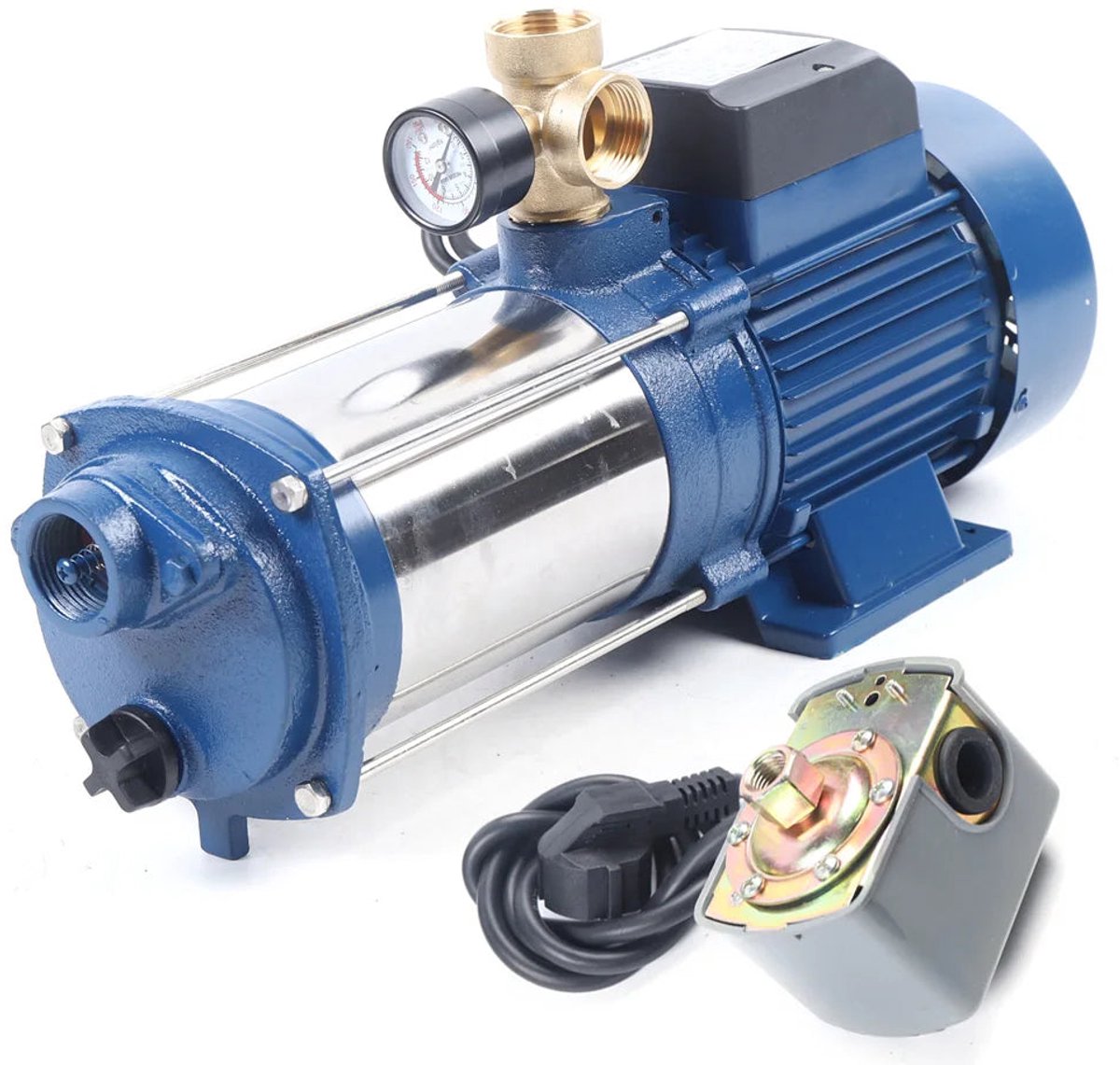 Centrifugaalpomp - 9 Bar - 1800W - 2850 RPM - Geïntegreerde Thermische Motorbeveiliging - Blue - Roestvrij Staal & Gietijzer - 4000 liter per uur