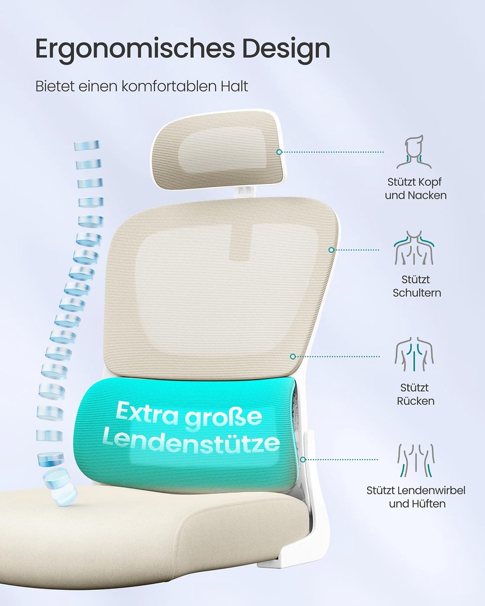 Ergonomische bureaustoel met mesh-stof en opvouwbare armleuningen thumbnail 4