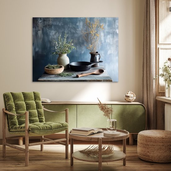 Poster 120x90 cm - Pan - Kruiden - Schilderachtig - Posters - Kamer decoratie - Wanddecoratie woonkamer - Muurdecoratie slaapkamer