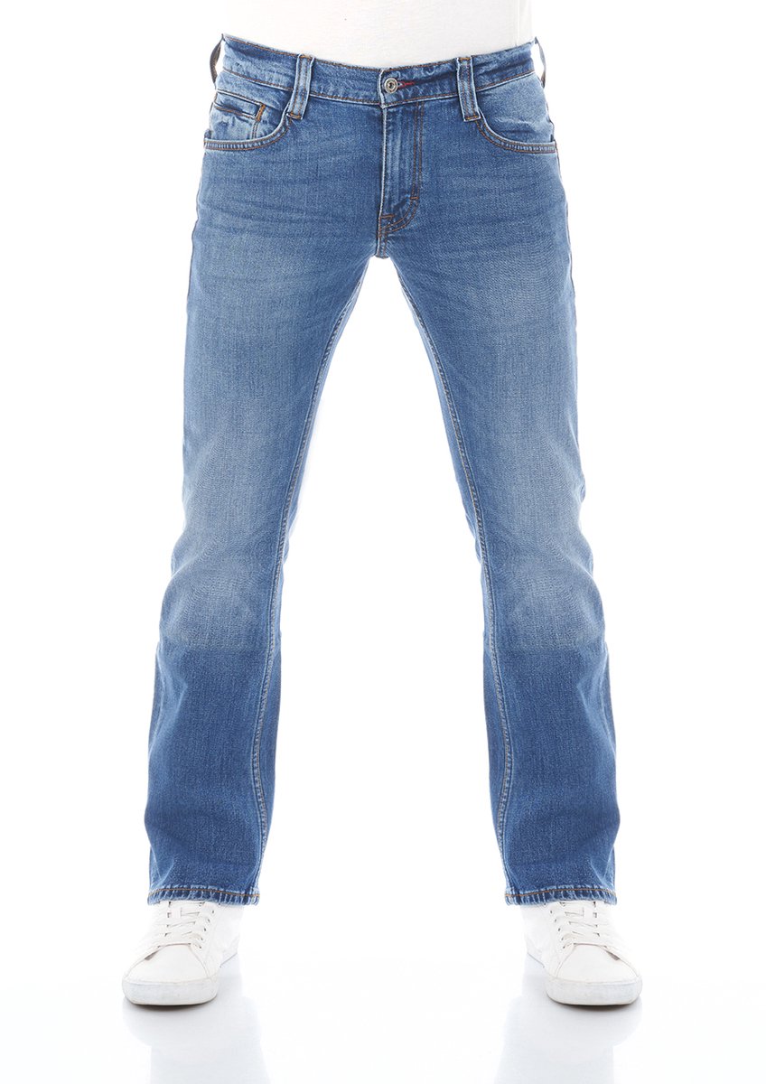 Mustang Heren Jeans Broeken Oregon Bootcut bootcut Fit Blauw Volwassenen