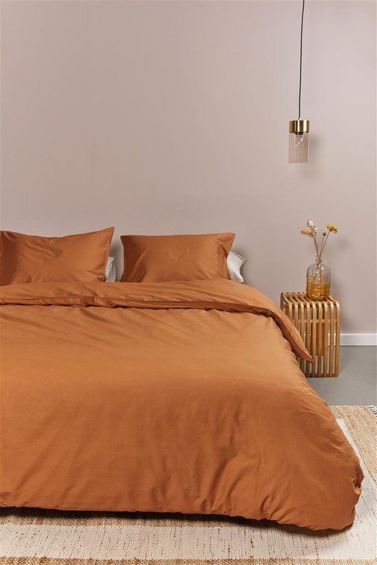 Ambiante Cotton Uni dekbedovertrek - Effen - Tweepersoons - 200x200/220 cm - Oranje van Merkloos — afbeelding 5