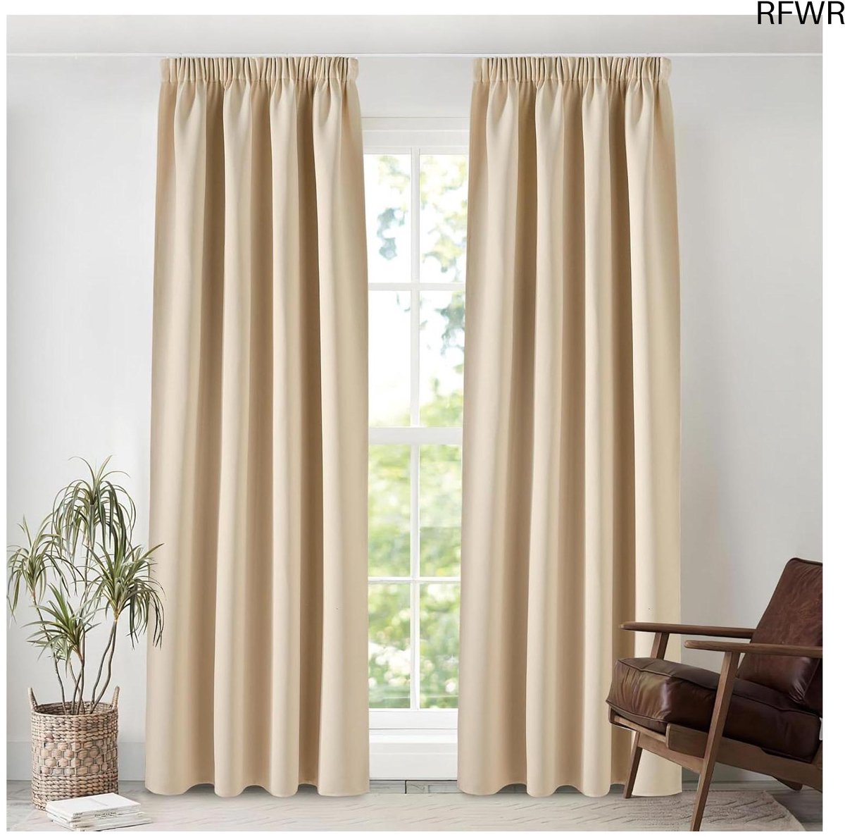 RFWR® Effen Verduisterende Gordijnen 140x245 cm voor Woonkamer en Slaapkamer - Warmte-isolerend en Modern Design