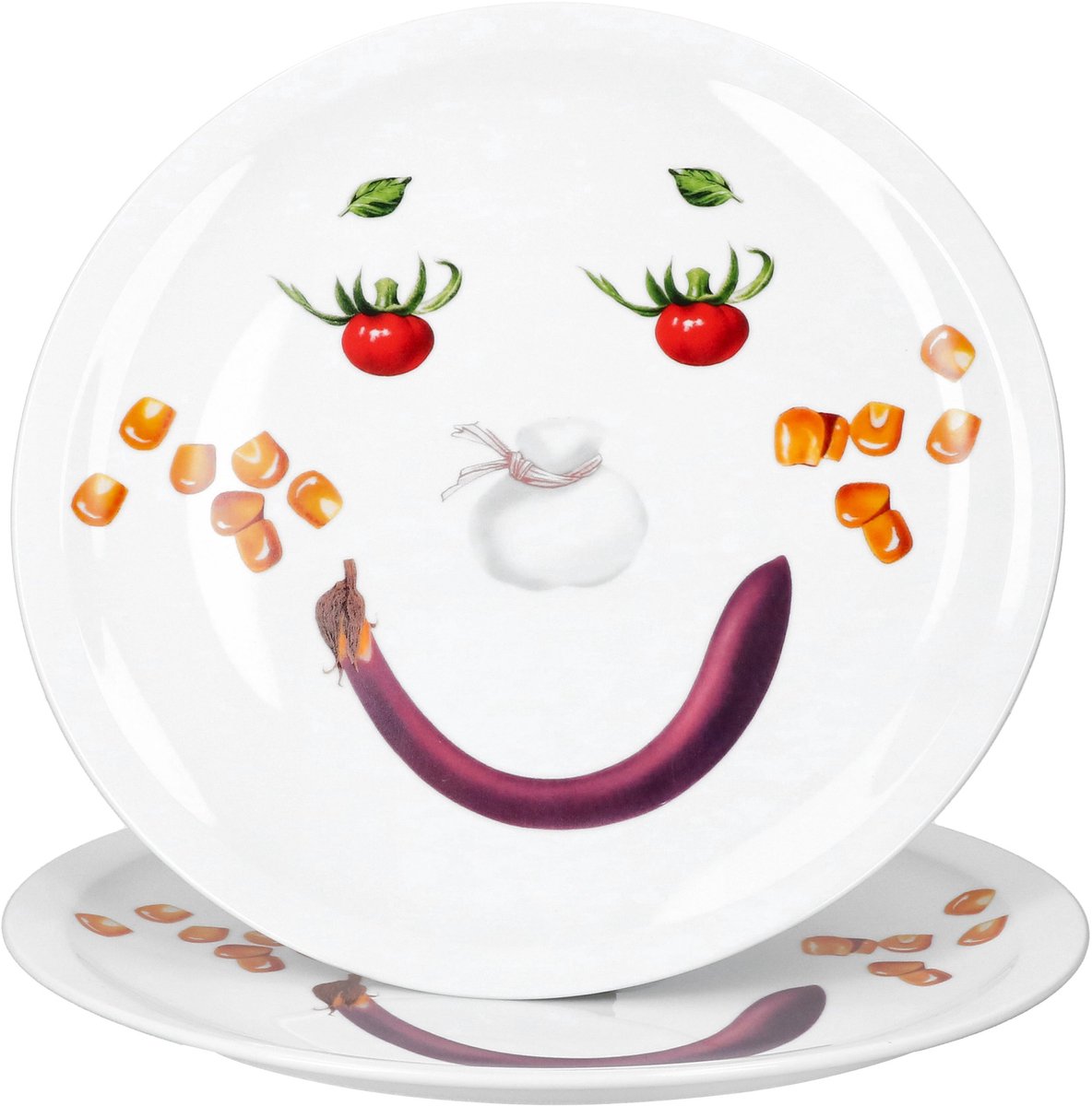 MamboCat 2-delige set pizzaplaten SMILEY Ø30,5 cm van porselein - 27020541