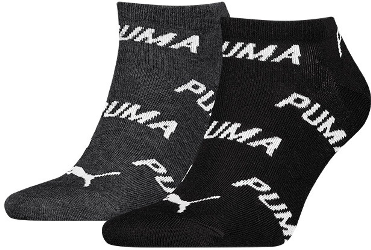 PUMA unisex 2P sneakersokken logo & Multicolor