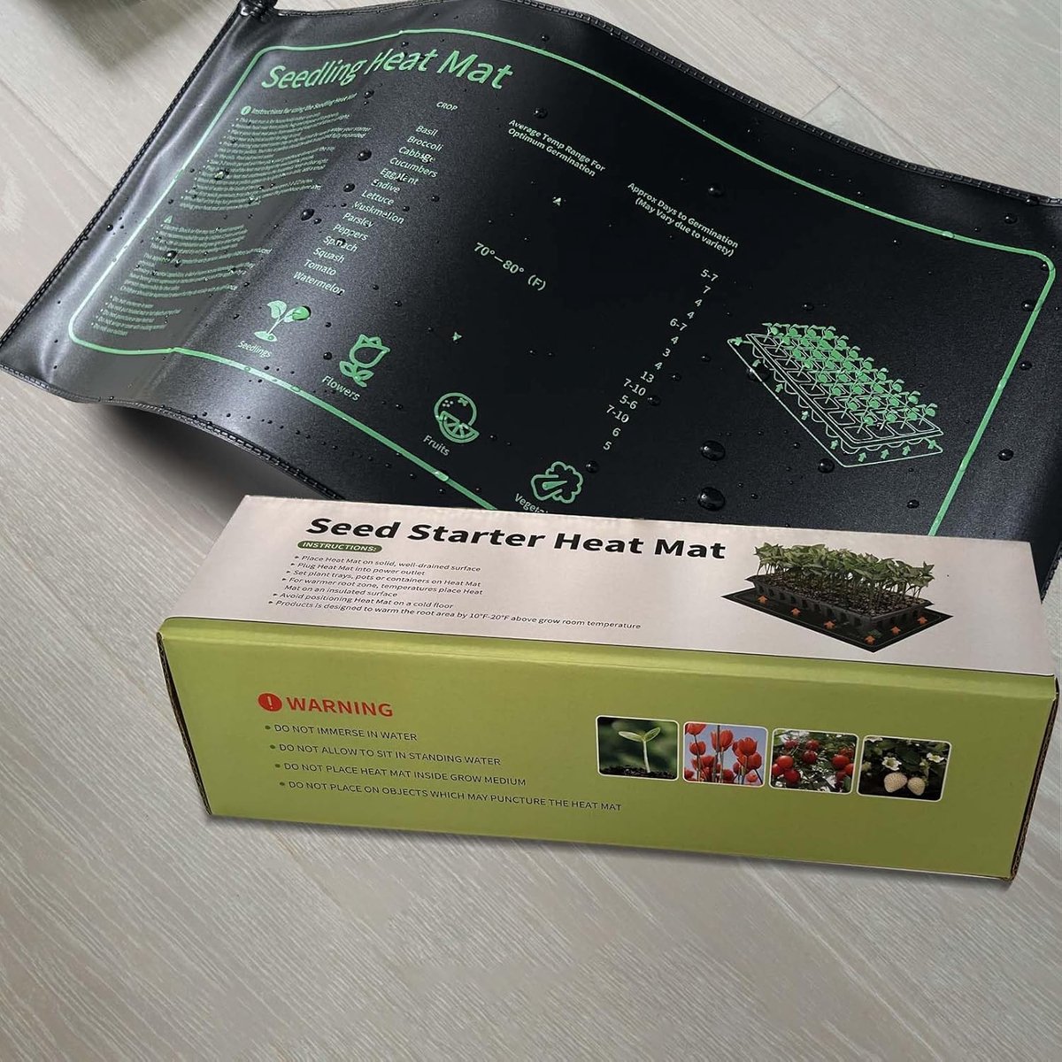 RFWR® Verwarmingsmat voor Planten - 20 W, IP67 Waterdicht, Grafeen Technologie voor Snellere Kieming en Groeien