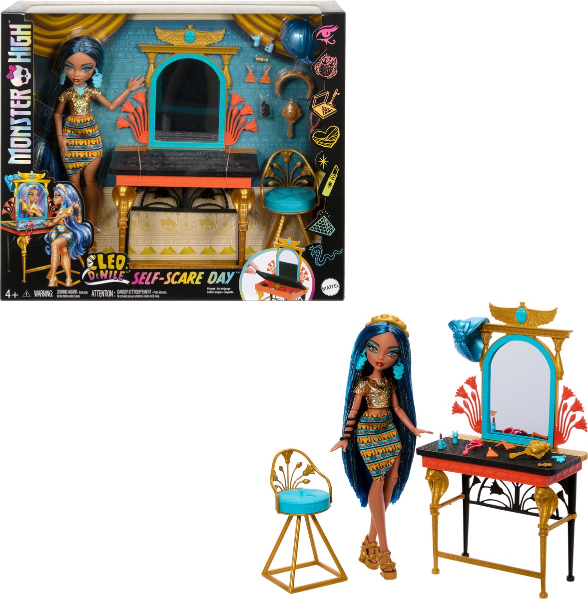 Monster High Cleo De Nile - Zelfzorg Met Een Griezelig Tintje - Pop en Speelset