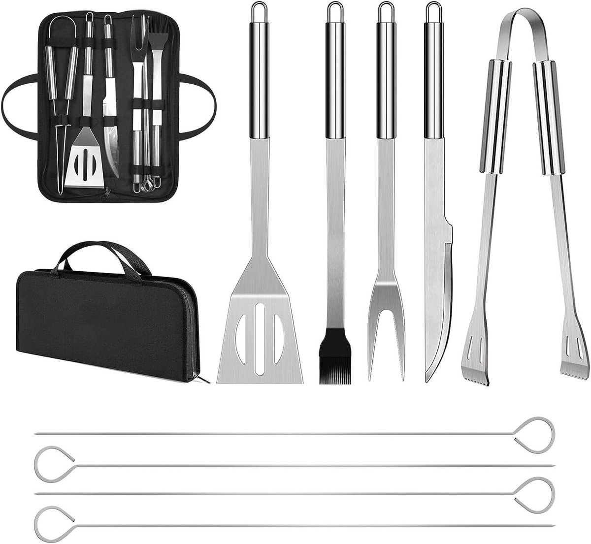 Titel: Stainless Steel Professional Barbecue Utensil Set with Bag - Easy to Carry