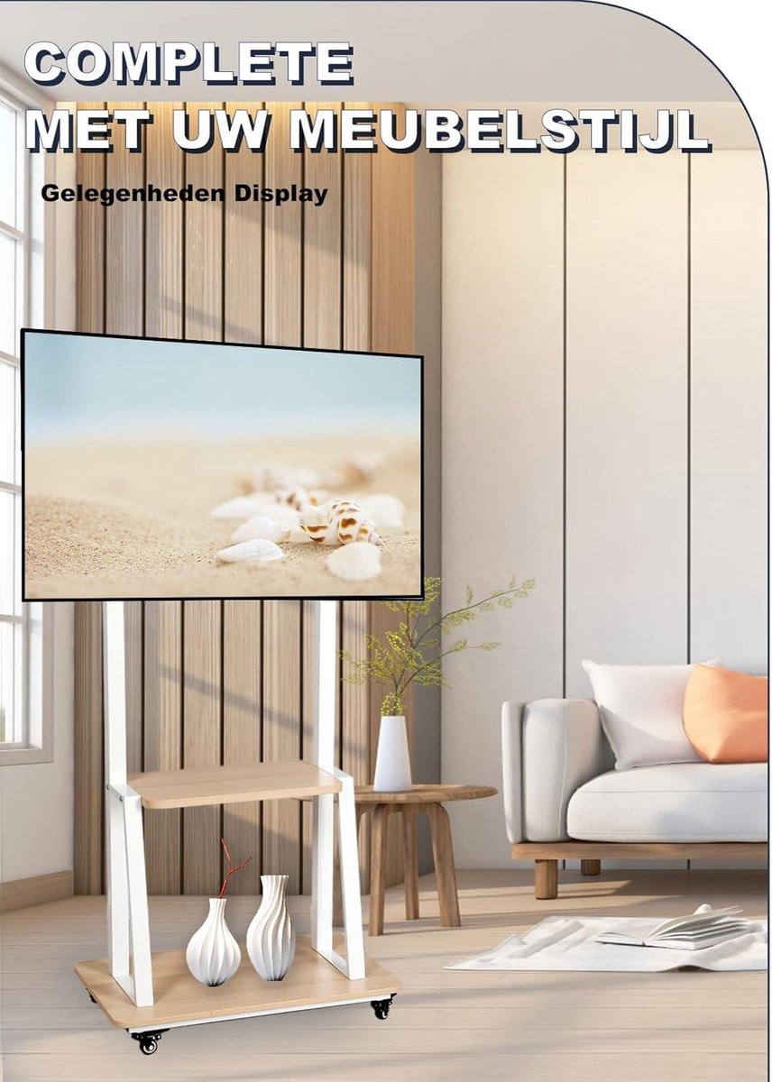 AX WABER Mobiele tv-standaard, voor tv's van 27 tot 65 inch (68,6 cm