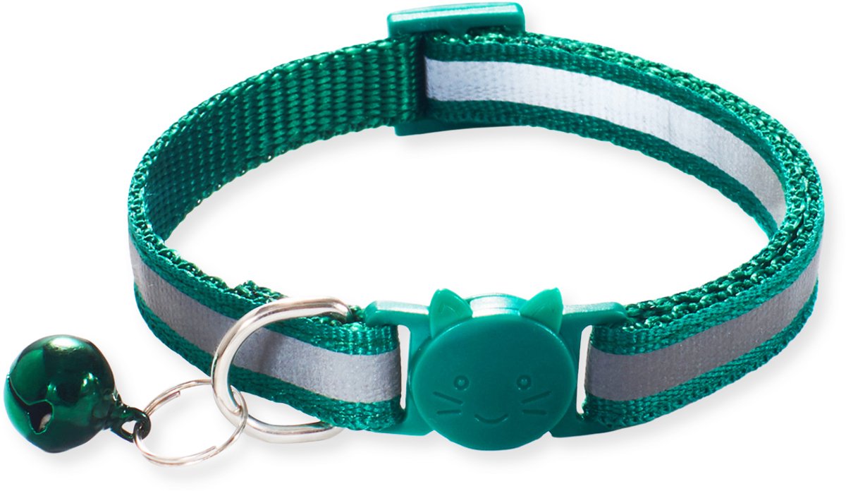 BTH Halsband kat - Katten Halsband - Donker Groen - 18-32 cm - Veiligheidssluiting - Kattenbandje - Kattenriem - Kitten