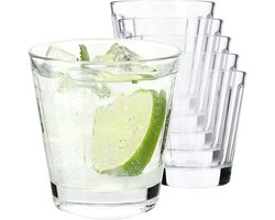 KADAX Drinkglazen, drinkglazen van neutrum calciumglas, multifunctionele drinkglazen, waterglazen, universele glazen voor dranken, mojito, ijskoffie (Amalia, 175 ml, 6)