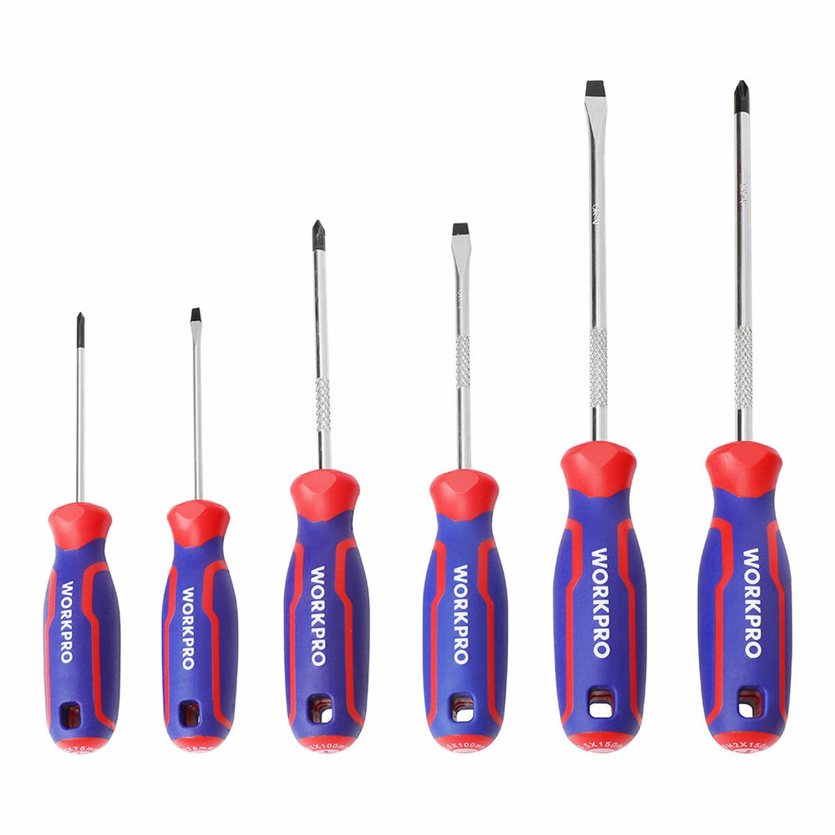 WorkPro 6 tlg Universeel Schroevendraaierset PH0, PH1, PH2