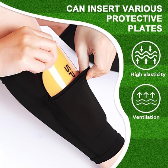 Allecto Plus - Scheenbeschermers 1 paar voetbalsokken voor kinderen en volwassenen beginners - ademend en antislip - zwart van Allecto Plus — afbeelding 4