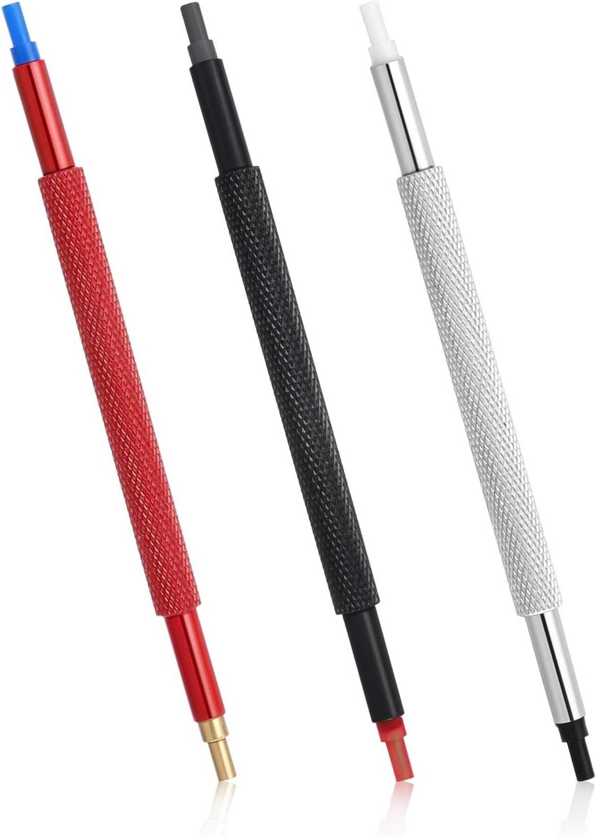 Allecto Plus - Horlogemakers reparatieset - Inclusief wijzeropzetstuk en inpersgereedschap - Voor alle horloges - Roestvrij staal - Set van 3 stuks
