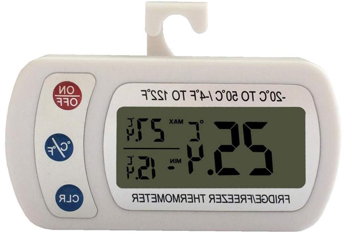 Allecto Plus - Digitale thermometer voor koelkast en vriezer met waterdicht alarm - Hoge precisie - Groot scherm - Min/max geheugen