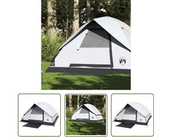vidaXL Tent - Koepeltent - Koepeltent 6-persoons waterdicht verduisterend stof wit - Familietent - Campingtent - Zomerkamp