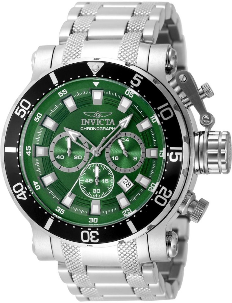 Invicta Coalition Forces 49092 Heren Horloge - Waterdicht - Analoog - Quartz Uurwerk - Roestvrij Staal met groene Wijzerplaat - 52mm