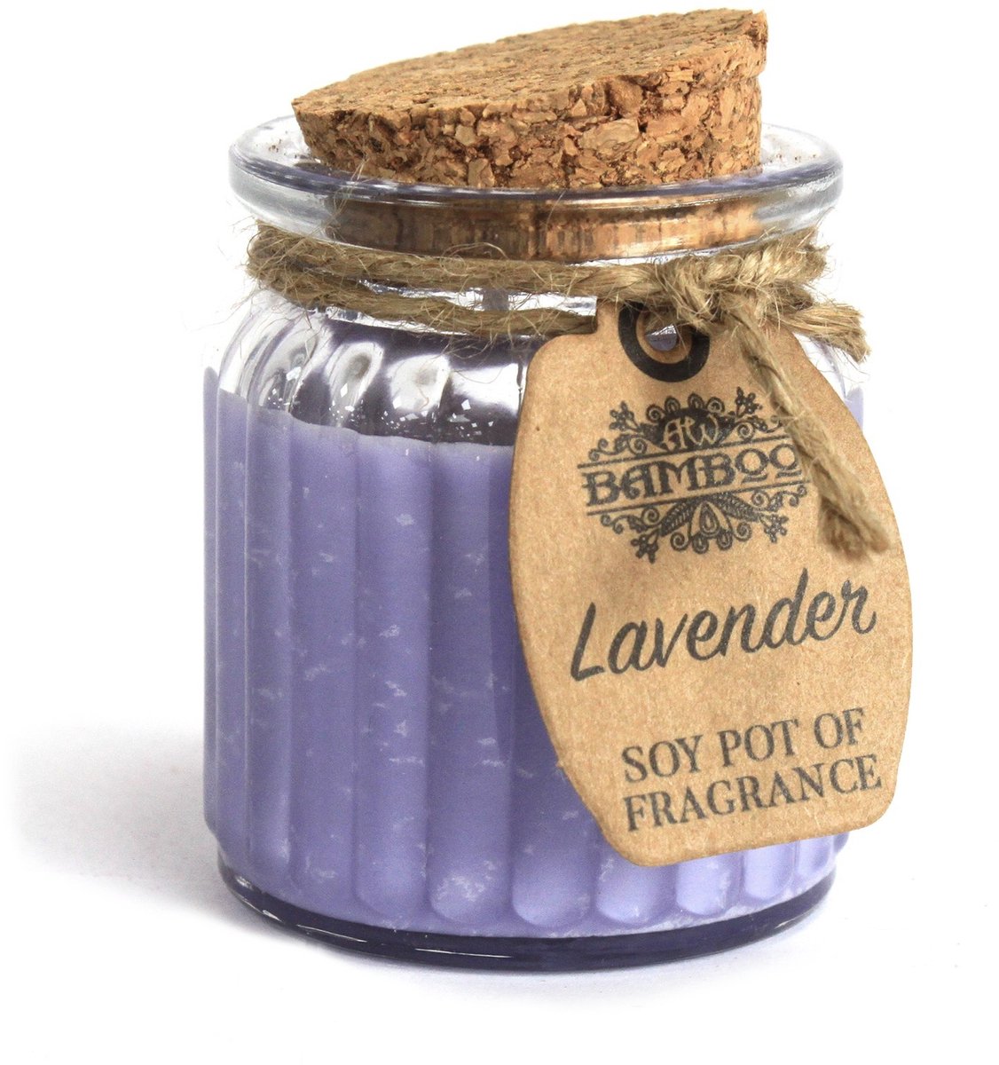 Glazen Potje met Soja Geurkaars Lavendel - 6 Stuks