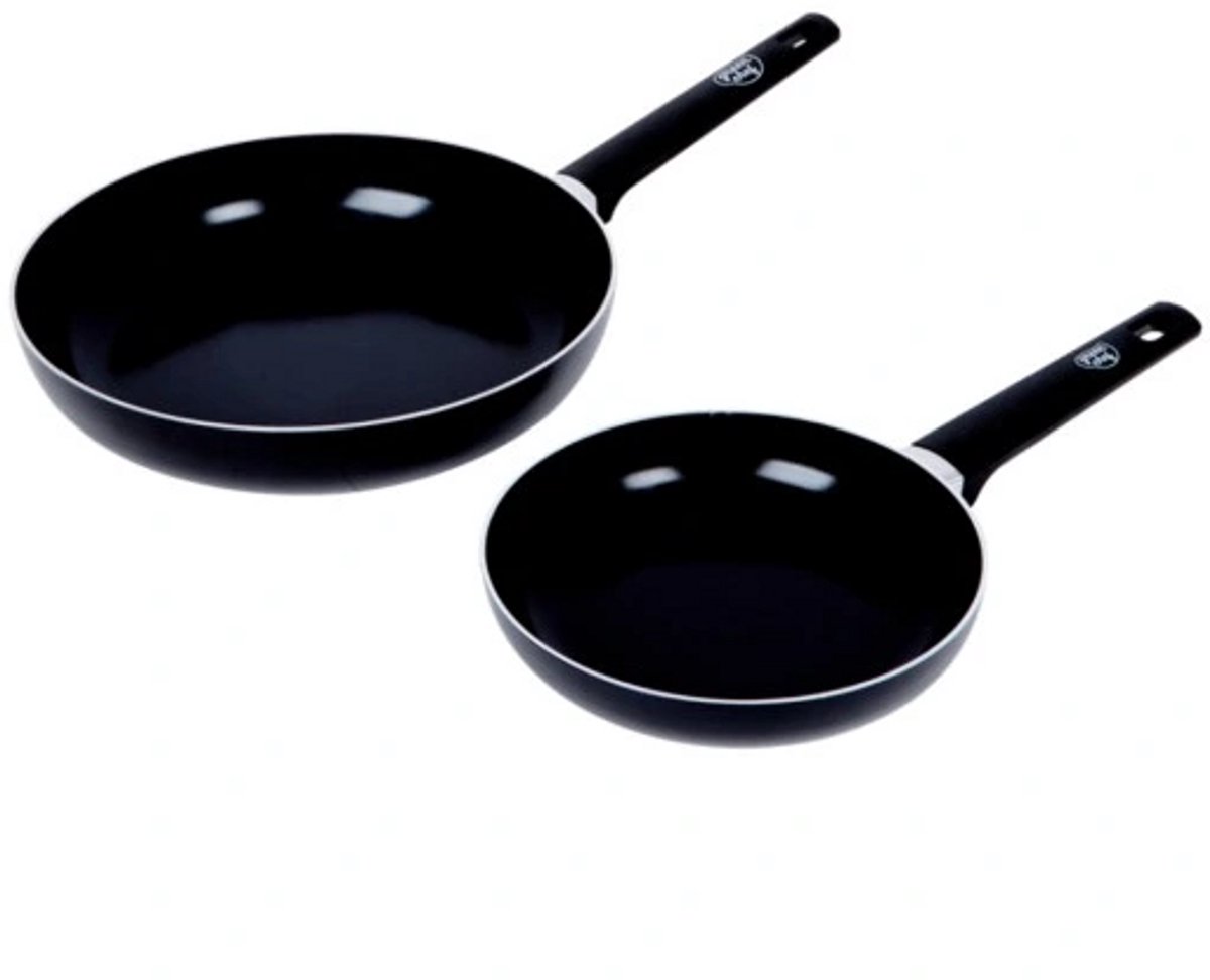 GreenChef traditionele koekenpan 28 cm en 20 cm keramiek